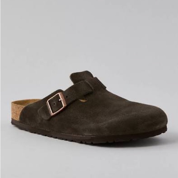 Brown Suede Boston Birkenstock Size 37 Regular Width - Picture 2 of 7